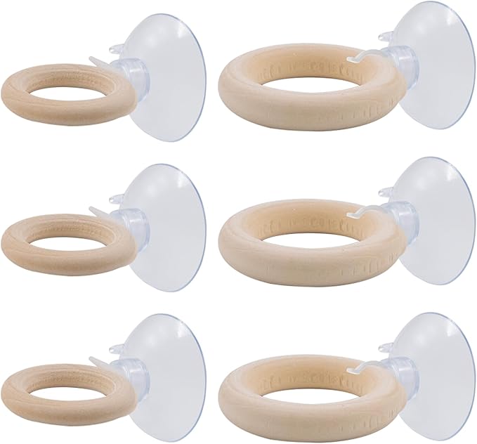 20 PCS Air Plant Holder Suction Cup, 2 Sizes Small Wooden Tillandsia Hanger with Suction Cups for Smooth Glass, Tile, Window, Metal Surface Home Decor Display (Plants Not Included)