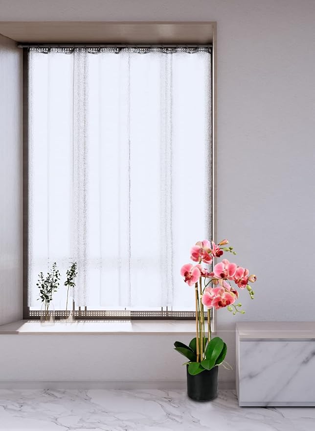 Serene Spaces Living 3 Pink Realistic Phalaenopsis Orchids in Black Plastic Pot, Artificial Potted Flowers - Beautiful Entryway Vase, Foyer Table Décor, Great Gift, Measures 5" Diameter & 26" Tall