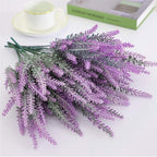 PASYOU 6 Pcs Artificial Lavender Flowers, Plastic Plants Fake Simulation Flower Wedding Indoor Outdoor Bridal Bouquet Home Garden Balcony Patio Planter Filler DIY Arrangement Decoration - Fuchsia