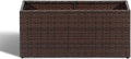 SUNNYPARK Brown Rectangular Planter Box All-Weather PE Rattan Large Modern Planters with Removable Liner Indoor Outdoor Decorative Flower Pot for Patio, Balcony, Garden