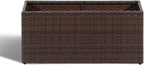 SUNNYPARK Brown Rectangular Planter Box All-Weather PE Rattan Large Modern Planters with Removable Liner Indoor Outdoor Decorative Flower Pot for Patio, Balcony, Garden
