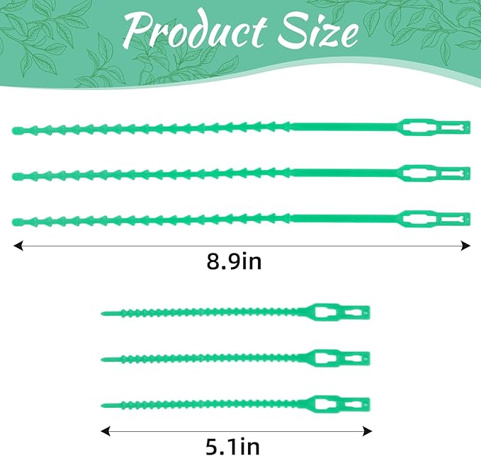 200PCS Adjustable Garden Plant Twist Ties, Multi-Function Sturdy and Flexible Green Plastic Ties, Support Ties Reusable for Gardening Plants Growth and Care