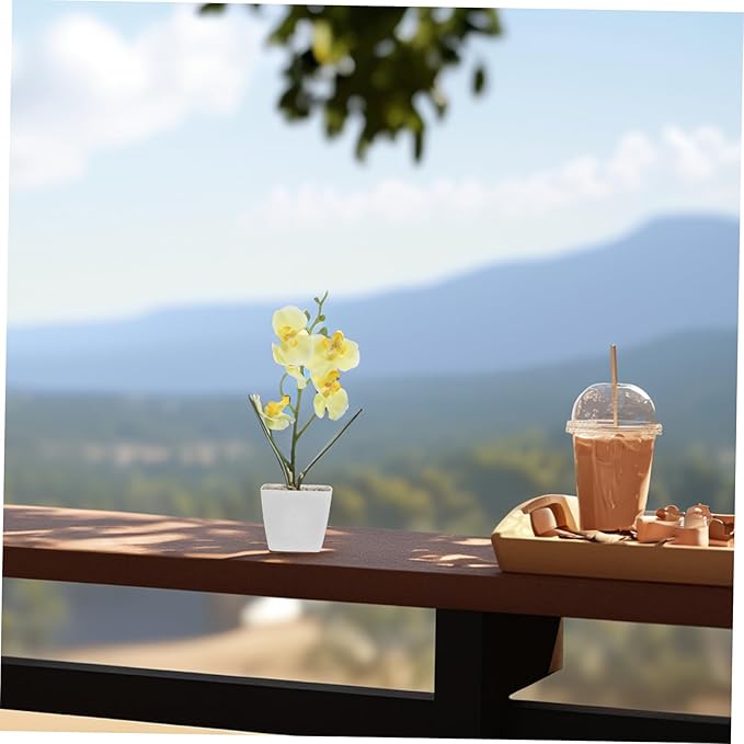 Faux Orchid Flowers for Home Real Touch Artificial Orchid Plants in Pot Low Maintenance Centerpiece for Office and Living Room Elegant Table Arrangement