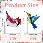 CRASPIRE 2 Styles Bird Plant Decoration Hummingbird Flower Pot Suncatcher Acrylic Garden Stake Hanger Decor Blue Yellow Butterflies Catcher Hugger for Art Indoor Outdoor Patio Pots Yard Farmhouse