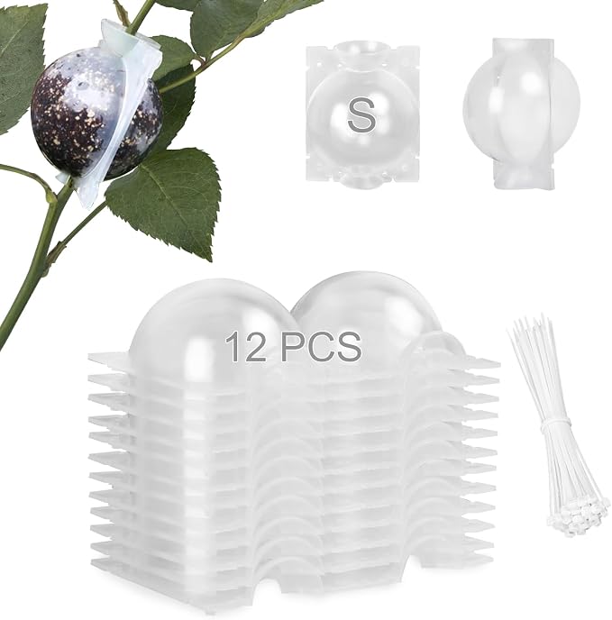 Tree Root Growing Box, Air Layering Pods Propagation Kit, Reusable Half Transparent Plants Asexual Reproduction Grafting Ball with Zip Ties for Fast Propagation Plants (12 Pcs Small)