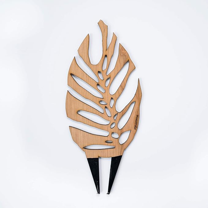 Treleaf Monstrella Leaf Inspired Wooden Trellis – Grande Size Indoor Plant Support for Climbing Plants – 12” Decorative Houseplant Trellis for Vines, Monstera, Pothos & More