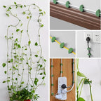 GXXMEI 200PCS Plant Climbing Wall Fixture Clips Self-Adhesive Hook Vines Traction Clips Invisible Holder Garden Green Leaf Simulation Self-Adhesive Hook Wire Fixing Supporting