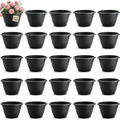 25 Pack 10 Inch Plant Pots with Drainage Holes,Black Plastic Flower Pots for Indoor & Outdoor Plants,Durable Lightweight Planters for Flowers,Herbs & Gardening