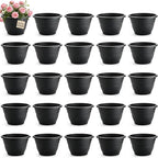 25 Pack 10 Inch Plant Pots with Drainage Holes,Black Plastic Flower Pots for Indoor & Outdoor Plants,Durable Lightweight Planters for Flowers,Herbs & Gardening