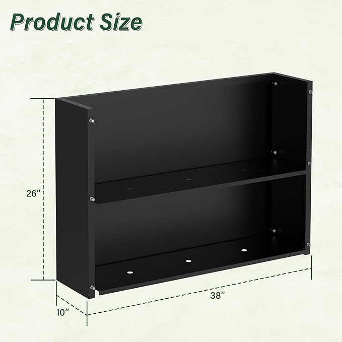 Metal Tall Planter 38" L x 10" W x 26" H, Long Rectangular Planter Box with Drainage Holes & Removable Shelf – Heavy Duty Steel Planter for Tall Plants, Flowers or Shrubs