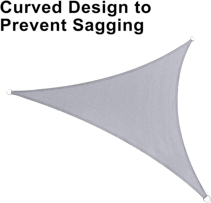 LOVE STORY Custom Size 13'x13'x18.4' Silver Grey Sun Shade Sail Triangle Sunshade Fabric Awning Canopy for Patio Backyard Carport Pergola (Customized)