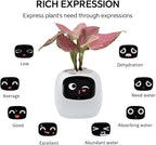 Smart Plant Pot with Expression, AI Intelligent Flower Pot for Indoor Decoration, Smart Garden Pot with Water/Light/Temperature Sensors, Ivy AI Planter(White)
