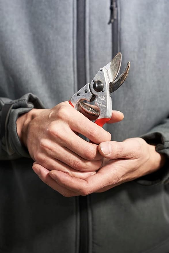 Felco F 14 Pruning Shears – 7.1" Garden Clippers for Small Hands with Bypass & Anvil Blades | Hand Pruners for Gardening | Garden Tool Cutter with Forged Alloy Steel Build, Lightweight Swiss Design