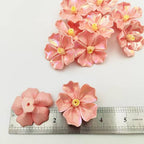 BTMIEY 10 PCS 3D Flower Ceramic Tiles,1.6" Handmade Procelain Ceramic Flowers for Artwork,Fish Tank,Vases,Living Room, Dining Table,Office, Home Floral Decor (Single-Flowered Iridescent Tangerine)