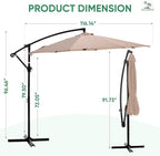 NEWBULIG 10FT Patio Umbrella, Offset Cantilever Outdoor Patio Table Umbrella, UV Protection, Fade Resistant Fabric, Easy Tilt Adjustment for Pool, Deck, Garden, Backyard