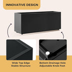 Outdoor Metal Planter Box 40Wx12Dx16H, Long Large Rectangular Trough Planters, Easy 5-Min Assembly, Modern Plant Container with Drainage Holes, Heavy Duty, Weather Resistant, Black
