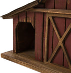 Glitzhome Bird Houses for Outdoors, 20.67" H Rustic Wooden Bird House Barn Design Hand Painted Birdhouse Extra-Large Bird Houses for Outsides