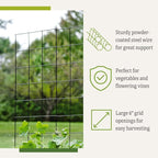 Gardener's Supply Company Two Panel Folding Trellis | Sturdy & Tall Metal Frame for Outdoor Garden Plant Support Climbing Flowers and Vegetables | 35-1/2"W x 58" H