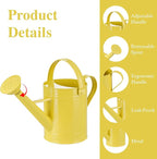 Topadorn Watering Can for Plants, 55 Oz Metal Watering Can with Removable Spout for Indoor & Outdoor Plants, Long Spout Garden Watering Can, Yellow