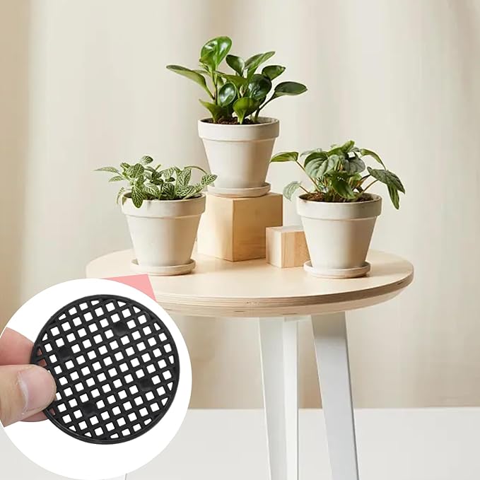 50 Pcs 2.1" Plant Pot Mesh Round Hole Cover, 55mm Black Plant Pot Drainage Mesh Discs Bottom Liners for Bonsai/Flower Pots, Soil Retention Grid Mats