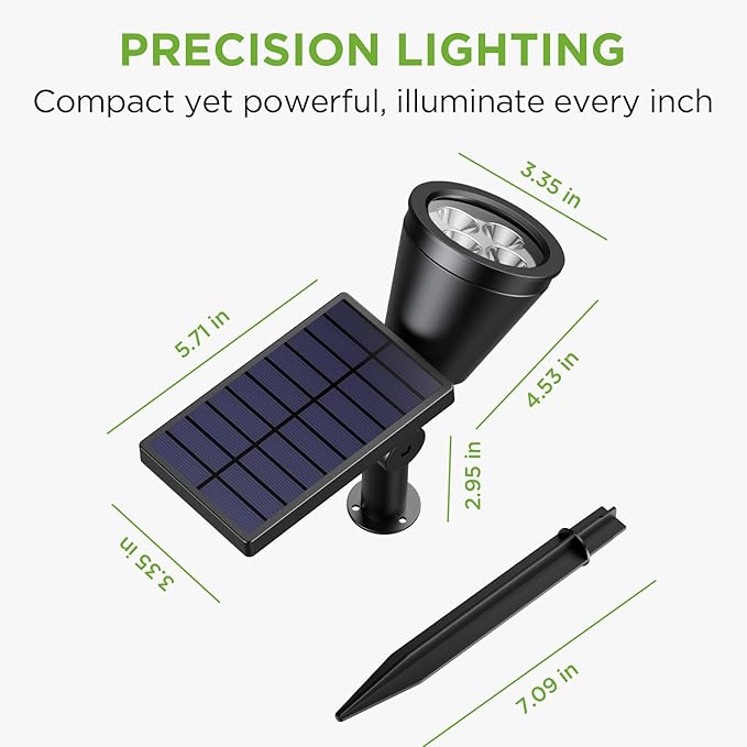 InnoGear Solar Lights Outdoor Waterproof Solar Garden Light for Outside Yard Landscape Lighting Pathway Spot Lights Spotlight Wall Light Auto On/Off, Pack of 6 (White)