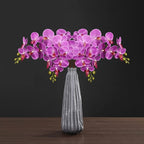 4 Pcs Artificial Orchid Flowers 9 Large Heads of Real Touch Vivid Phalaenopsis Orchid Flower Stem 36'' Tall, Artificial Flowers Branches for Home Decor, Office House Decoration-Purple Phalaenopsis