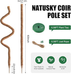 2 Pack Moss Pole, 63 Inch Bendable Moss Poles for Plants Monstera Long for Climbing Plants, Extra Large Handmade Pole Plant Sticks Support Stakes for Indoor Plants to Grow Upwards