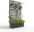 IDEALHOUSE Metal Planter Box with Trellis, 72"x35"x15.7" Galvanized Raised Garden Bed on Wheels with Drainage Holes, Outdoor Planter for Climbing Plants Vines & Privacy Screen, Square Lattice
