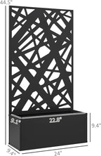 Outsunny Metal Raised Garden Bed with Trellis for Climbing Plants, Freestanding or Wall Mounted Flower Bed with Privacy Panel, Irregular Line Cut-Outs Outdoor Planter Box for Garden, Patio, Balcony