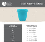 The HC Companies 8 Inch Eclipse Round Planter Pots with Drainage Holes & Attached Saucer, Lightweight UV-Resistant Plastic Indoor & Outdoor Planters, 4-Pack Flower Pots for Garden & Home Decor, Red