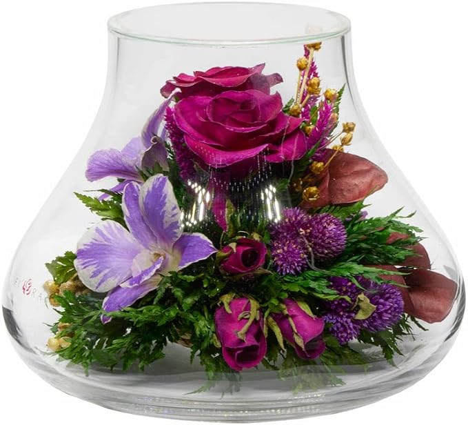 Luxury Orchid Arrangement | Preserved Orchids in Glass Vase | Long-Lasting Flowers for Anniversary, Wedding, or Corporate Gifts