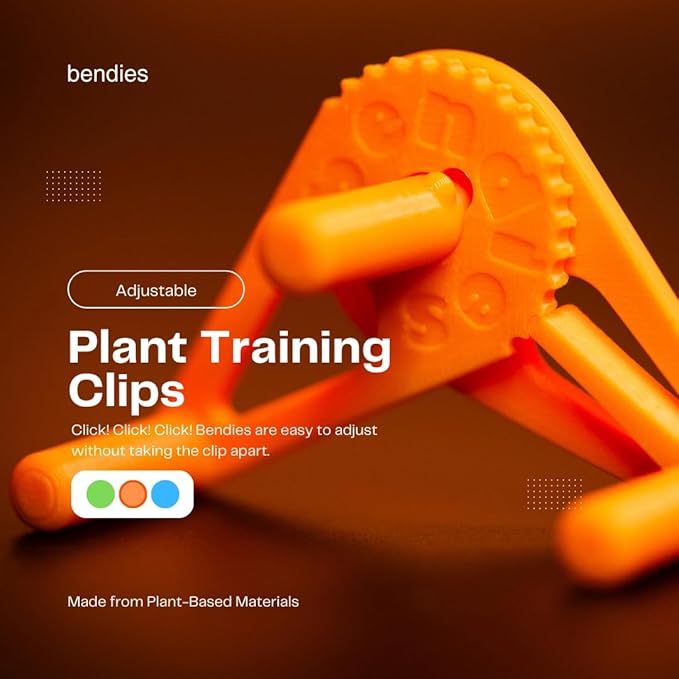 Bendies LST Plant Training Clips 50 Pack Blue - v2.0 Adjustable Low Stress Support Clips for Stem Bending, Grow Tent, Plant Ties & Gardening Accessories