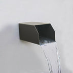 PONDO 4" Square Water Fountain Spout, 316 Stainless Steel Spillway Waterfall Accent Scupper with Integrated Spray Baffle for Landscape Decor, Ponds, Pools, Water Walls, Fountains (Dark Brown)