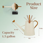 Metal Watering Can with Removable Spout, 1.5 Gallon Large Watering Cans for Plants, Galvanized Steel Gardening Water Can for Indoor & Outdoor Use, Watering Pot with Ergonomic Movable Handle(White)