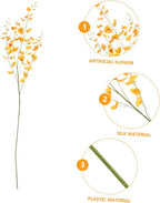 Cabilock Imitation Oncidium Orchid Artificial Flower Single Stem Orange Simulation Flower Decor for DIY Adornment Photography Props Home Bedroom Living Room Decoration