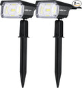 LEREKAM Solar Spot Lights, IP65 Waterproof 40 LEDs Landscape Spotlights,USB & Solar Powered Wall Lights Dark Sensing Auto On/Off,3 Modes Outdoor Solar Garden Lights for Yard Porch 2 Pack
