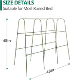 Cucumber Trellis for Raised Bed, 1 Pack 4ft Tall U-Frame, Garden Trellis for Climbing Plants Outdoor, Perfect for Vines, Beans - Green with Netting