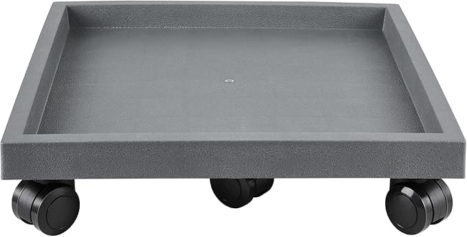 19.7 Inch Square Rolling Plant Caddy Saucer with Wheels, Heavy Duty Wheeled Planter Stand for Potted Plant, Coaster Roller Base Tray with Casters, Flower Pot Dolly Holder for Indoor Outdoor