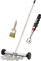 Toolwiz 15" Rolling Magnetic Sweeper 10lbs, with 16 lbs Telescopic Magnetic Pick Up tools –Lightweight Pick-up Sweeper with Wheels for Nails, Screws & Metal Debris Home Use Workshop Garage