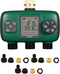 MOES 3 Outlet Sprinkler Timer, Brass Inlet, Programmable Automatic Irrigation Controller, Rain Delay, Manual Watering, 3 Zone Water Hose Timer for Gardens, Lawns
