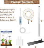 Plant Grow Light, 48 LEDs Full Spectrum Grow Lights for Indoor Plants, Height Adjustable Faux Wood Grain Small Grow Light with Base, 3 Optional Spectrums, Auto Timer 6/12/16Hrs, 5 Brightness