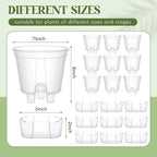 Wonderjune Self Watering Pots for Indoor Plants with Deep Reservoir and High Drainage Holes for Outdoor Plants and Flowers, Bare Root Planter(7.09'',Clear,9 Pcs)