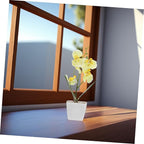 ORFOFE Artificial Orchid Flowers Vase Lifelike Faux Orchids Arrangement for Home Office and Living Room Decor and Space-Saving Design