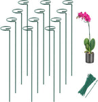 Joyhalo 12 Pack Plant Stakes, 16 Inch Plant Support Stakes, Plant Sticks Support with 24 Twist Ties, Flower Stakes for Plants Peony, Amaryllis, Marigold, Coreopsis, Tomato Seedling, Sapling Etc