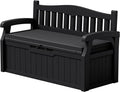Devoko 80 Gallon Storage Bench with Cushion, Lockable Deck Box for Patio Furniture, Garden Decor and Outdoor Seating for Cushions, Garden Tools and Pool Supplies (Black, 80 Gallon with Cushion)