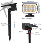 Tadyreal Solar Spot Lights Outdoor 2 Pack, [46 LED/3 Modes] Solar Landscape Spotlights Waterproof, 2-in-1 Auto On/Off Solar Powered Lights for Outside Yard Garden Wall Pathway(Warm White)