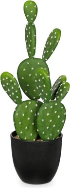 DILATATA 16.5" Small Fake Cactus Plant Potted 'Prickly Pear Cactus' Faux Cacti for Home Garden Office Decor Housewarming Gifts