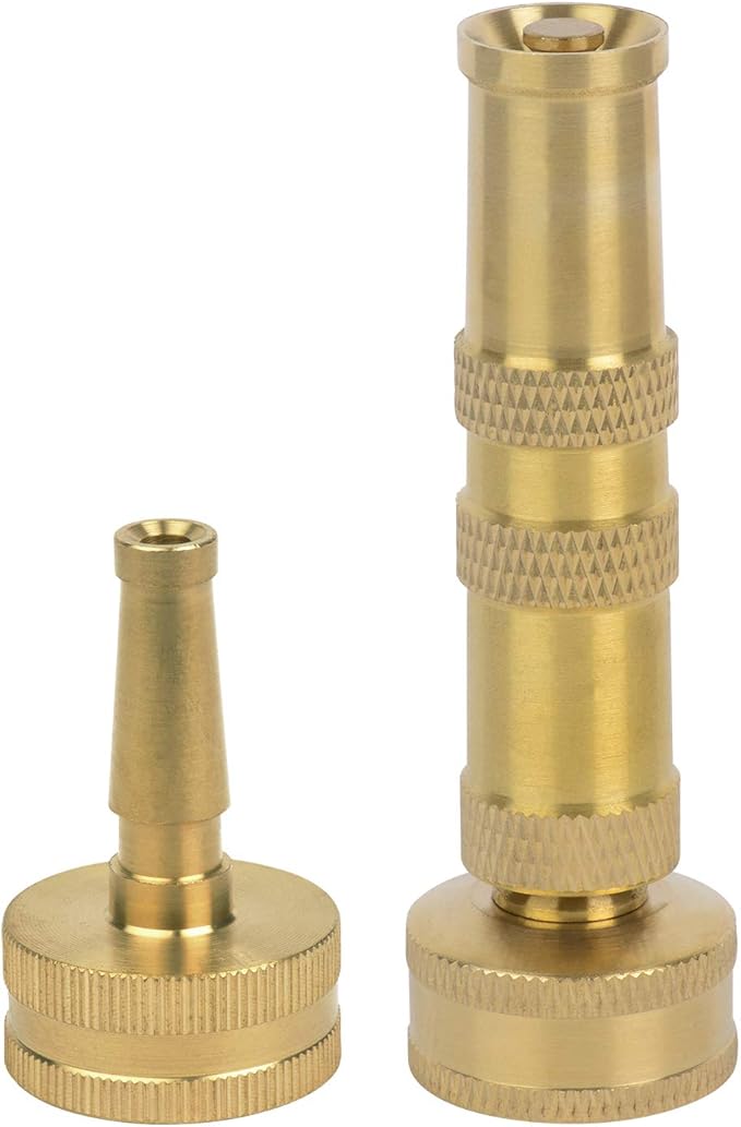Melnor 65043-AMZ Solid Brass Nozzle Bundle - Heavy Duty, Adjustable Spray & High-Pressure Jet - Leak-Free Design - Compact