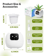 Smart Flower Pot, Smart Pet Planter Robot Guidance on Plant Care with Emoticons, Adorable Plant Companion with Alarm Clock, Living Room Desk Setup Gift