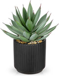 Briful Succulents Plants Artificial for Home Decor, Realistic Potted Fake Agave Plant, Black Ceramic Vase, Cute Aloe Maguey Faux Plant, Shelf Tables Decor, Modern Farmhouse Home Bathroom Decorations